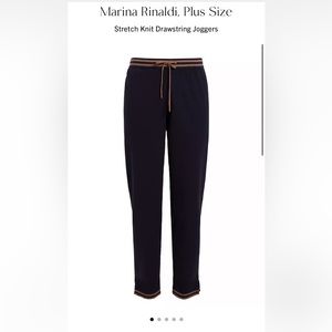 MARINA RINALDI - Stretch Knit Drawstring Joggers - navy blue -size M (plus size)